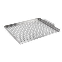 BBQ Grill Pan Stainless Steel Grill Grate NonStick with Drainage Holes RustResistant 14.38x11.47in