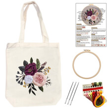 Kits de démarrage de broderie, sac en toile, Kits de-Blanc