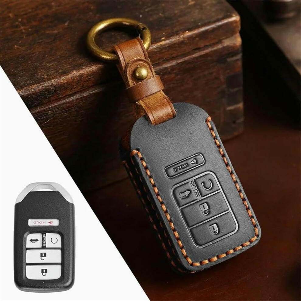 Car Leather Keyring Shell Case Key Fob Cover For Crv Accord Odyssey Civic 9199774180399
