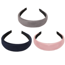 Breite Vintage-Haarbänder für Damen, einfarbige Samt-Haarbänder mit dicken Schaumstoffpolstern, Retro-Design und hoher Tragekomfort, ideal für