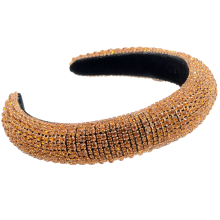 Feestelijke hoofdband met juwelen, elegant en comfortabel ontwerp, fluwelen haarband met kristallen voor dames, gewatteerd accessoire met