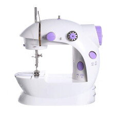 Mini Electric Sewing Machine with Light, Compact Size, Easy Operation for Beginners, Purple 21x19x9cm