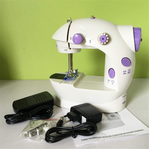 Mini Electric Sewing Machine with Light, Compact Size, Easy Operation for Beginners, Purple 21x19x9cm 2