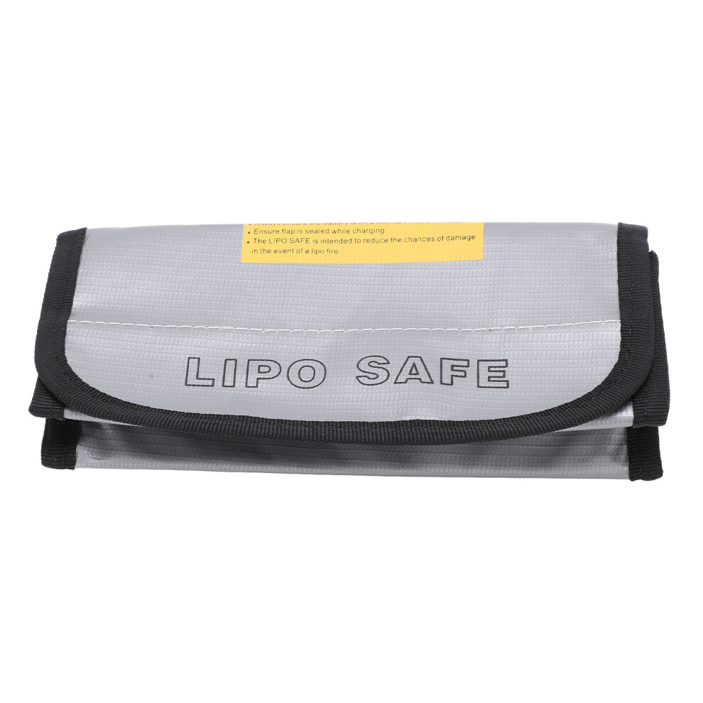 High Temp Flame Retardant Lithium Battery Safety Bag 185X75x60mm Silver 5031377266299