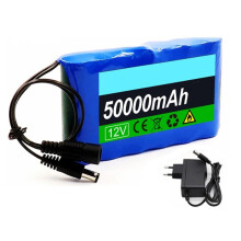 12V 50000mAh Lithium Ion Battery Pack with BMS and Charger, Waterproof, Long Cycle Life