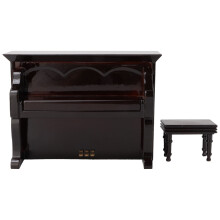 Handgefertigtes Mini-Klavier-Ornament, realistisches Aussehen, wunderschöne Melodie, Holzklaviermodell mit Bank, exquisite Spieluhrkonfiguration,