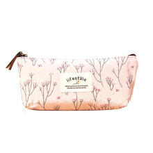 Leuk make-uptasje van canvas met bloemenprint en ritssluiting, multifunctioneel en licht, draagbaar, met een handige portemonneefunctie.
