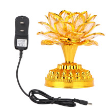 Golden Lotus Light With 36 Buddhist Songs, LED Lotus Lamp For Worship, Spiritual Atmosphere Creation Through Color Changing LED Lights, Dual Power
