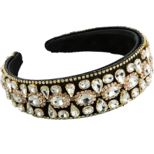Glitter and Shine Strass-hårband, Bröllopsaccessoar med bekvämt sammetsfoder, Handgjord skönhet för baler och speciella evenemang, Elast