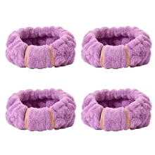 Microfiber fleece make-up hoofdband voor vrouwen, huidverzorgingshoofdband met schattig strikdesign en absorberende polsband set