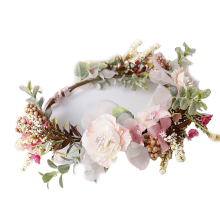 Prachtige bruidshoofdband met bloemenmotief, elegant ontwerp, gemaakt van polyester, perfect voor festivals, bruiloften en fotoshoots. Verstelbare