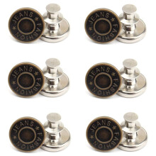 Boutons de pantalon réutilisables et ajustables, kit de remplacement de boutons de jean sans couture, ajustement ferme, sans outil, métal de haute