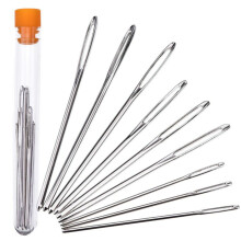Large Eye Blunt Needles Stainless Steel Yarn Knitting Sewing Tools Rustproof Craft Set With Transparent Storage Easy To Use Durable Metal Needle For
