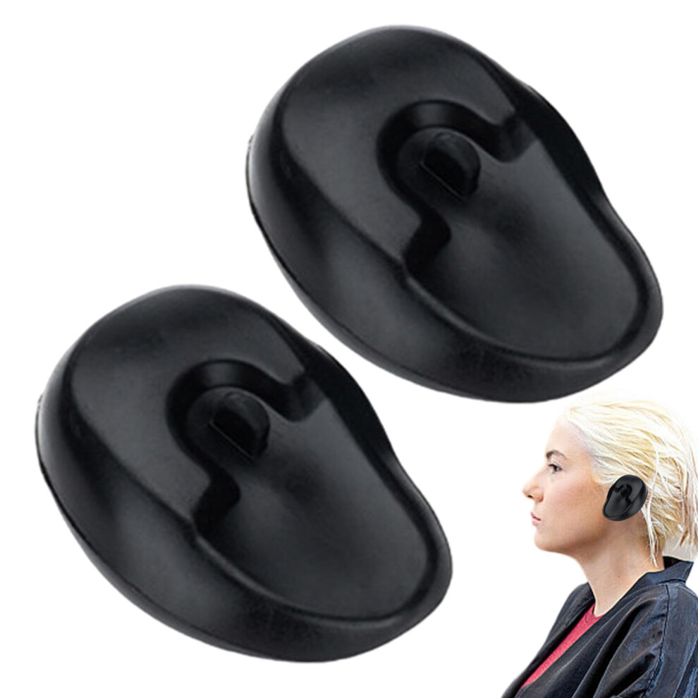 Black Hair Dye Ear Cover Silicone Reusable Ear Protectors Waterproof Earmuffs For Hair Dyeing