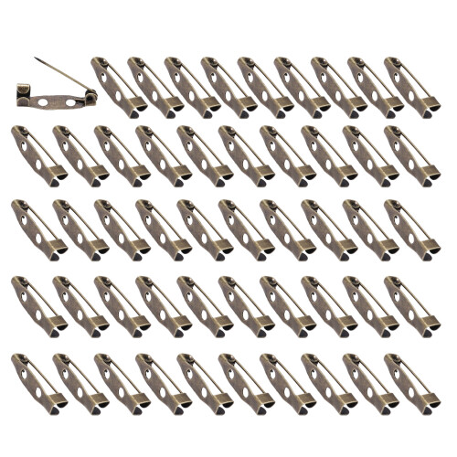 Packung mit 50 Sicherheits-Broschennadeln mit-Antike Bronze 20mm