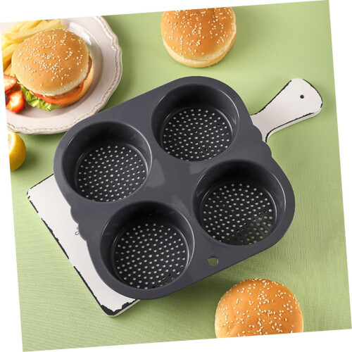Silicone Hamburger Bun Mold NonStick Baking Pan for Even Heat Bread and Burger Making Ref: 6411 2