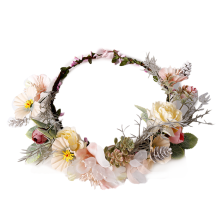 Prachtige bruidshoofdband met bloemenmotief, elegant ontwerp, gemaakt van polyester, perfect voor festivals, bruiloften en fotoshoots. Verstelbare