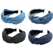 Diademas de mezclilla azul, elegantes diademas de mezclilla para la moda femenina, fáciles de usar y limpiar, dulce y delicado regalo para seres