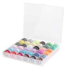 DIY Naaibenodigdheden - Diverse kleuren naaigaren met herbruikbare spoeltjes, spoeltjeskoker voor opslag, standaard spoeltjes compatibel met