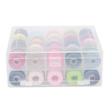 DIY Naaibenodigdheden - Diverse kleuren naaigaren met herbruikbare spoeltjes, spoeltjeskoker voor opslag, standaard spoeltjes compatibel met