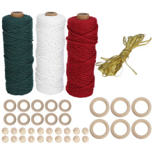 Twisted Multi Strand Rope Soft Durable Craft Cord Versatile DIY Crafts Natural Cotton Macrame Cord For Wedding Christmas Décor Eco Friendly Material