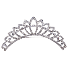 Luxe koninklijke kroon voor vrouwen, kroon met kristallen strass-steentjes en kam voor speciale gelegenheden.