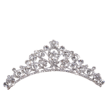 Elegáns virágos tiara fésű, dekoratív tiara korona kristály strasszokkal, ideális esküvőkre, partikra, hivatalos eseményekre (ragyogó