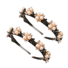 Diadema Boho de perlas de cristal, diadema de perlas con diamantes de imitación, diadema trenzada brillante de circonitas cúbicas, diademas