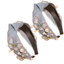 Fascia per capelli con nodo di perle scintillanti, elegante dichiarazione di moda con lussuoso nodo scintillante per un comodo utilizzo al lavoro,