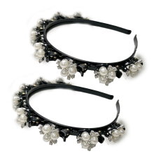 Strassperlen-Haarreif, funkelnder geflochtener Zirkonia-Haarreif, Kunstperlen-Haarreif, glänzender Strass-Haarreif, doppellagige Twist-Haarreifen,