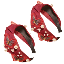 Fascia per capelli scintillante con gioielli, design annodato, accessorio alla moda, adatta a diverse occasioni, tessuto confortevole per l'uso