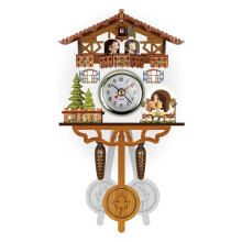 Cuckoo Clock Cuckoo Wall Clock CM004 Small Wood Pendulum Swinging Bird Living Room Alarm Clock