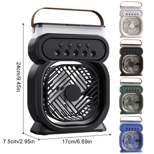 (blue) Removable Mask Mini Air Cooler With LED Night Light Three Speed Hot 2