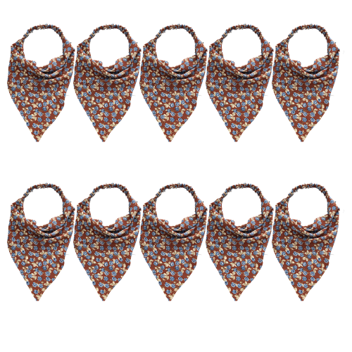 Lenço de cabeça feminino com amarração, lenço triangular em chiffon macio e agradável à pele, estilo boho, com estampa floral.