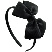 Elegante strik als hoofdband, marineblauwe strik voor stijlvolle dames, handgemaakte haarstrikken met effen grosgrain lint, perfect voor elke dag en