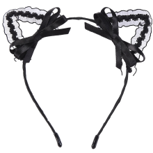 Serre-tête oreilles de chat en dentelle douce, accessoire de cheveux pratique et idéal pour les soirées masquées et le cosplay, confortable et