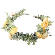 Brautaccessoires für Hochzeitsfeiern, Blumenkranz mit angenehmem Tragekomfort, Grüner Kranz mit Fliederblüten, künstlichem Schleierkraut im