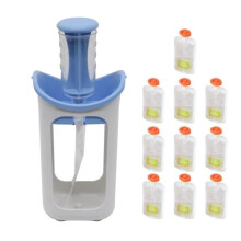 Fruit Puree Squeezer, ChildFriendly Kids' Fruit and Vegetable Food Aid, Blue, Includes 10 FreshKeeping Bags