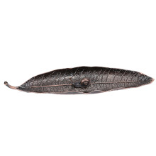 Set porta incenso a forma di foglia in lega di zinco con raccoglitore di cenere, bruciatore di incenso a forma di lumaca con base stabile, design