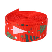 Panglică de Crăciun DIY pentru artizanat, cu design clasic de Crăciun, material satinat, panglici imprimate, modele aurii de Crăciun, ambalaje