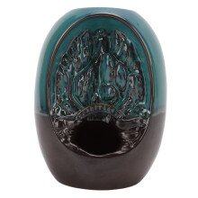 Fontana di incenso a cascata in ceramica con decorazioni zen, ideale per aromaterapia, con riflusso, per favorire il sonno e la meditazione, perfetta
