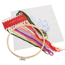 Kit de hilos de bordar de colores para principiantes, bastidores de bordado, herramientas para punto de cruz, alfileres de costura, bolígrafo