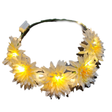 Strålande festtillbehör, LED-blomsterhalo för kvinnor, bekvämt lysande pannband, tillverkad i plast för hållbarhet, perfekt för
