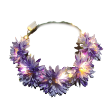 Elegantes Hochzeitsaccessoire, verstellbarer Blumenkranz für Damen, LED-beleuchtetes Haarband, robuste und bequeme Kunststoffkonstruktion
