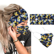 Elastische haarbanden voor vrouwen, zweetabsorberende boho-hoofdbanden, modieuze haaraccessoire, brede elastische hoofdband met beschermend mondstuk,
