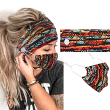 Elastické turbanové čelenky pro ženy, lehké čelenky, protiskluzové elastické čelenky s rouškou, čelenky absorbující pot na jógu a sport