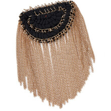 Metal Tassels Chain Epaulette Artificial Pearls Beaded-B