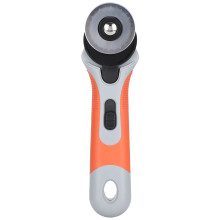 Cortador rotatorio Premium de 45 mm para entusiastas de las manualidades con doble bloqueo de seguridad y mango de agarre suave. Corta eficientemente