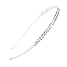 Fascia per capelli di lusso con cristalli, elastica argentata ondulata, accessorio ideale per matrimoni e feste, taglia unica, realizzata a mano.