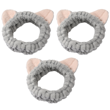 Set van zachte koraalfleece polsbandjes, veelgebruikt door vrouwen en meisjes voor gezichtsverzorging (set van 1, 19 cm x 8 cm)